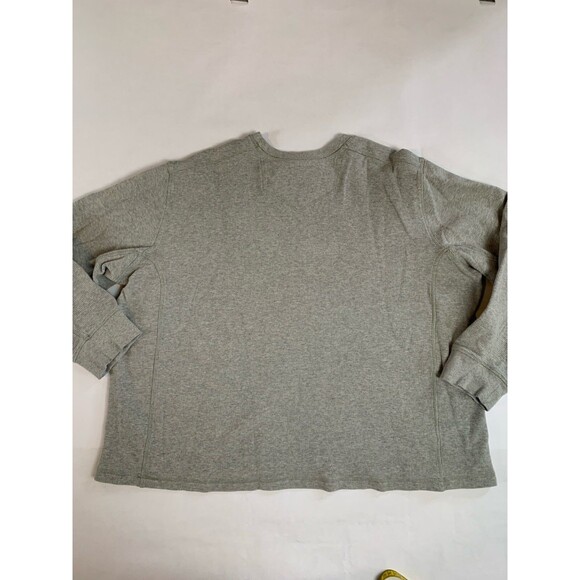 Eddie Bauer Sweatshirt Mens 2XL Gray Thermal Waffle Knit Shirt Long Sleeve - Picture 2 of 7